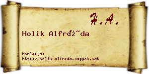 Holik Alfréda névjegykártya